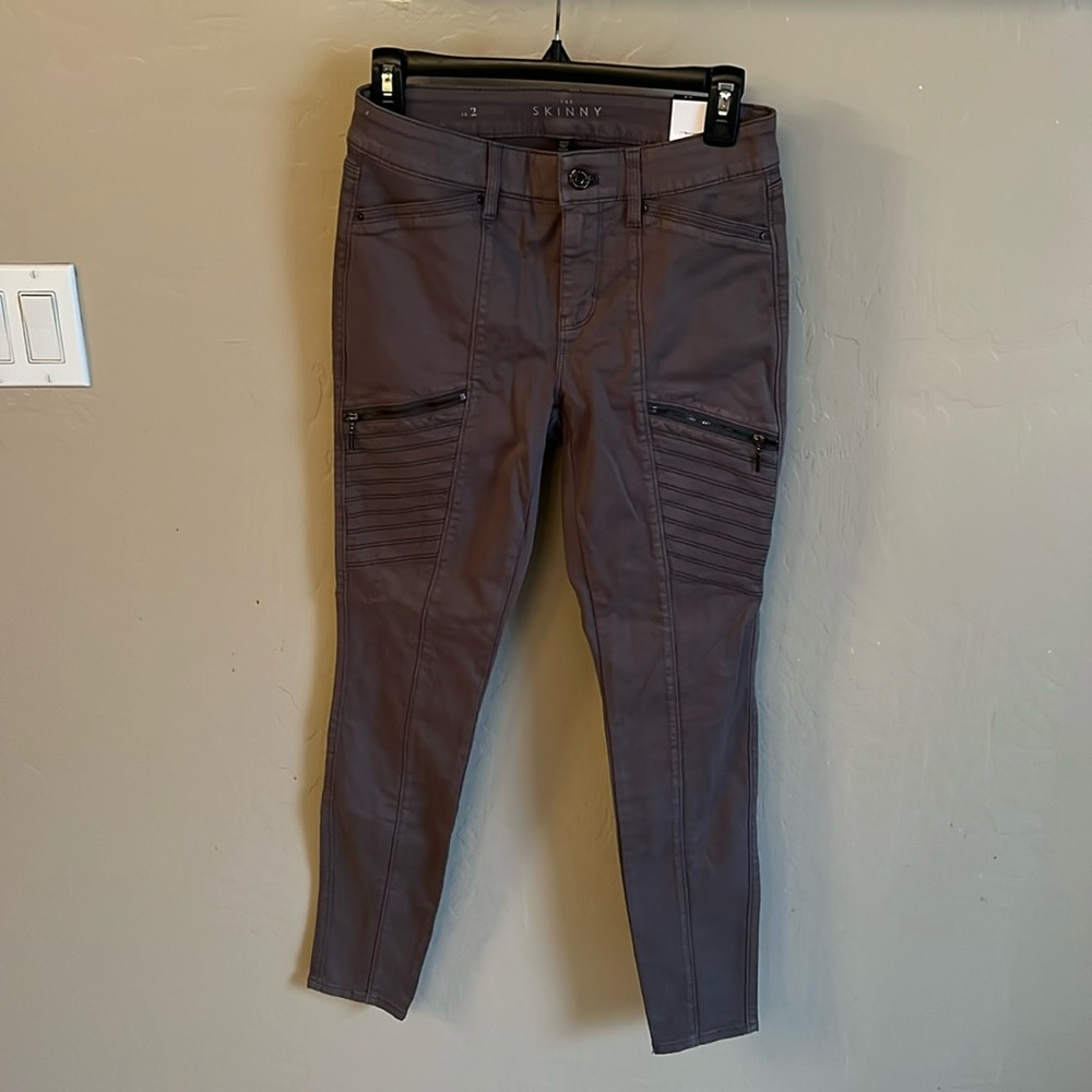 White House Black Market Grey Moto Pants